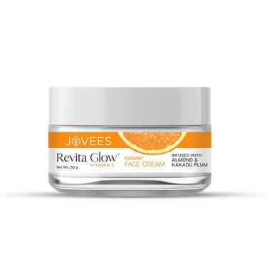 Jovees Herbal Revita Glow Vitamin C Cream Infused with Almond & Kakadu Plum | Reduces Dark Spots, Hyperpigmentation & Fine Line Apperances | For All Skin Type 50G